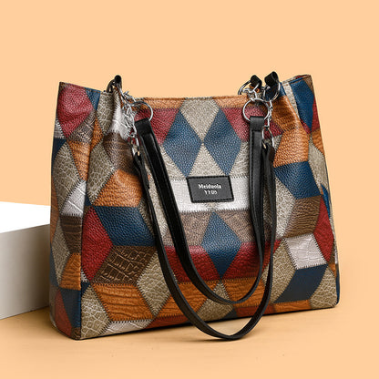 Sac à Main Femme avec Motifs Géométriques Rétro