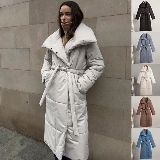 Manteau Long d’Hiver avec Ceinture et Poches - Style Décontracté