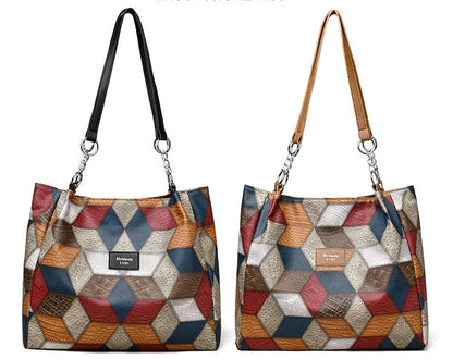 Sac à Main Femme avec Motifs Géométriques Rétro