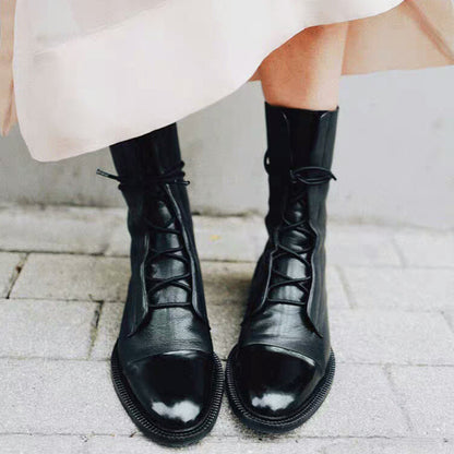 Bottes Martin Femme à Talon Bas | Style Motard