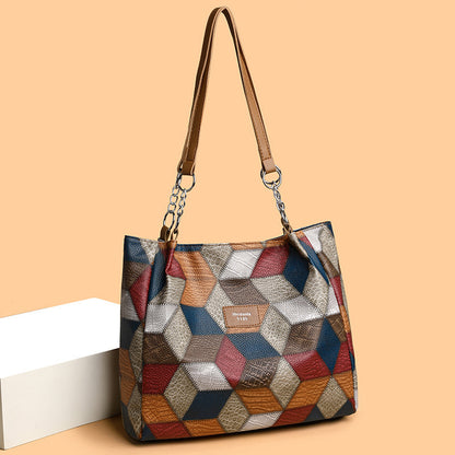 Sac à Main Femme avec Motifs Géométriques Rétro