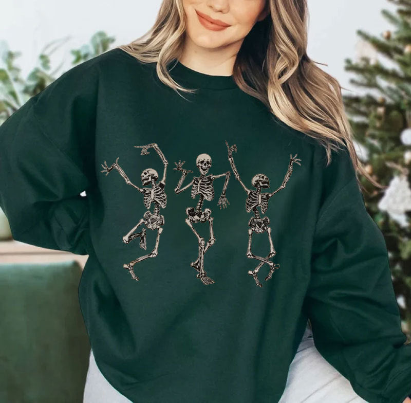 Pull à manches longues et col rond pour femme Halloween