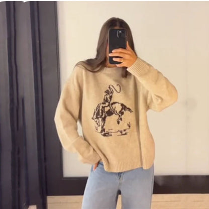 Pull Oversize à Col Rond - Élégance et Confort