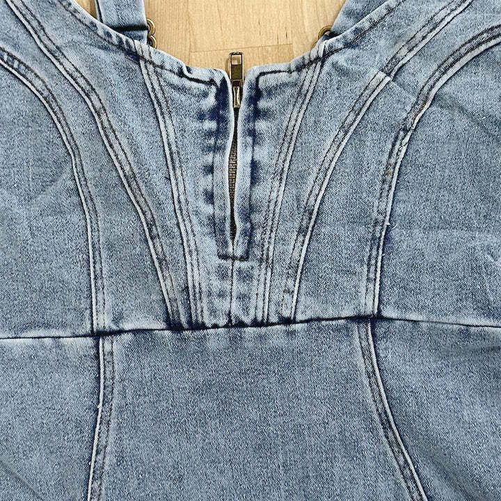 Robe Denim Slim Fit à Bretelles