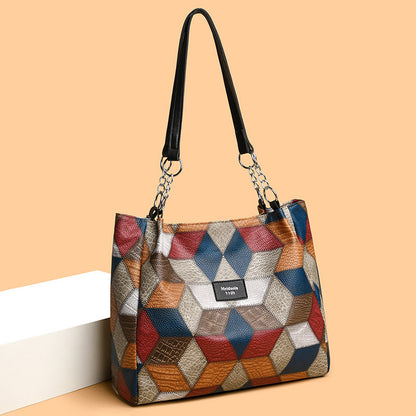 Sac à Main Femme avec Motifs Géométriques Rétro