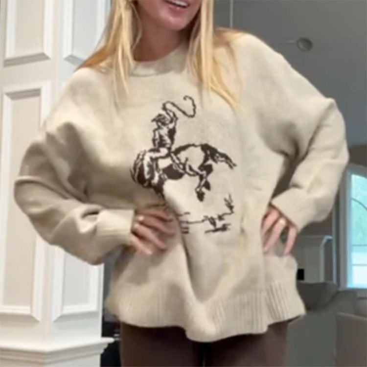 Pull Oversize à Col Rond - Élégance et Confort